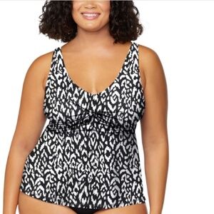 Island Waves Plus Size Monterey Printed Tankini Multicolor Size 24W.. 10442